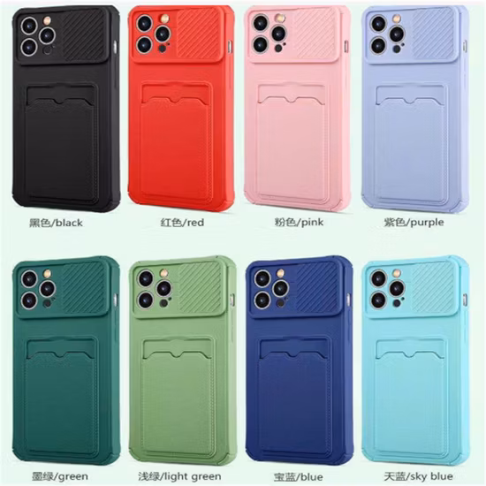 100% capa completa lente de câmera tpu cartão capa traseira slot para cartão anti